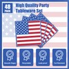 4th of July Decorations American Flag Tableware Set - 48