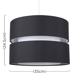 MiniSun Modern Large 2 Tier Black & White Cylinder Ceiling Pendant Light Shade