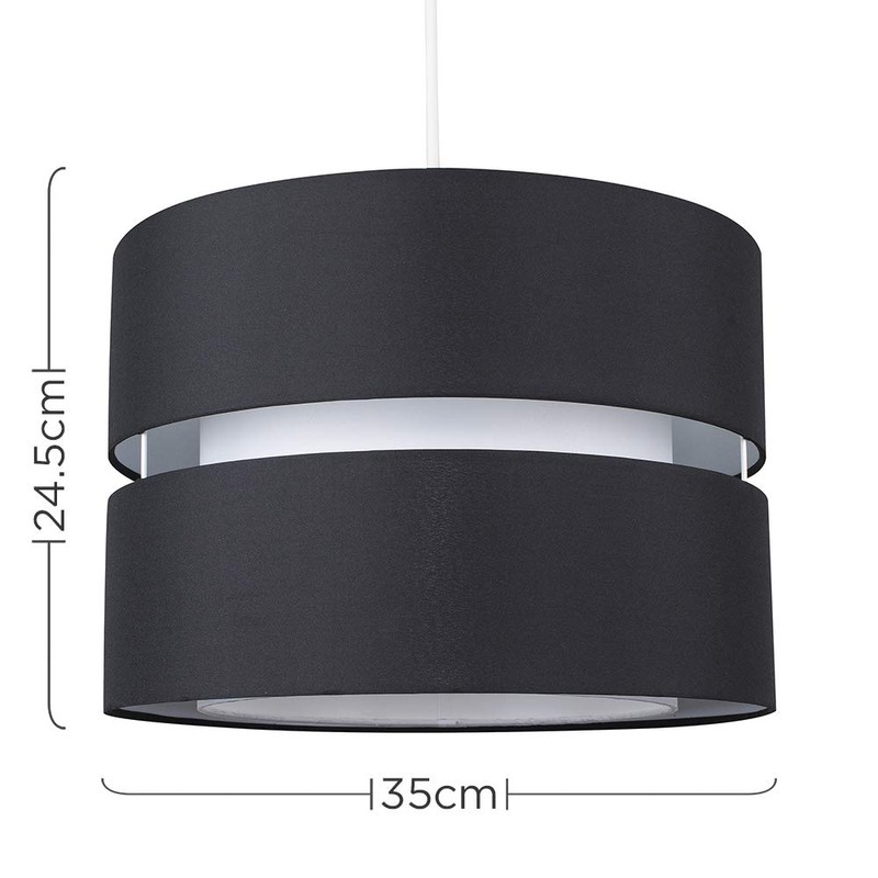 MiniSun Modern Large 2 Tier Black & White Cylinder Ceiling