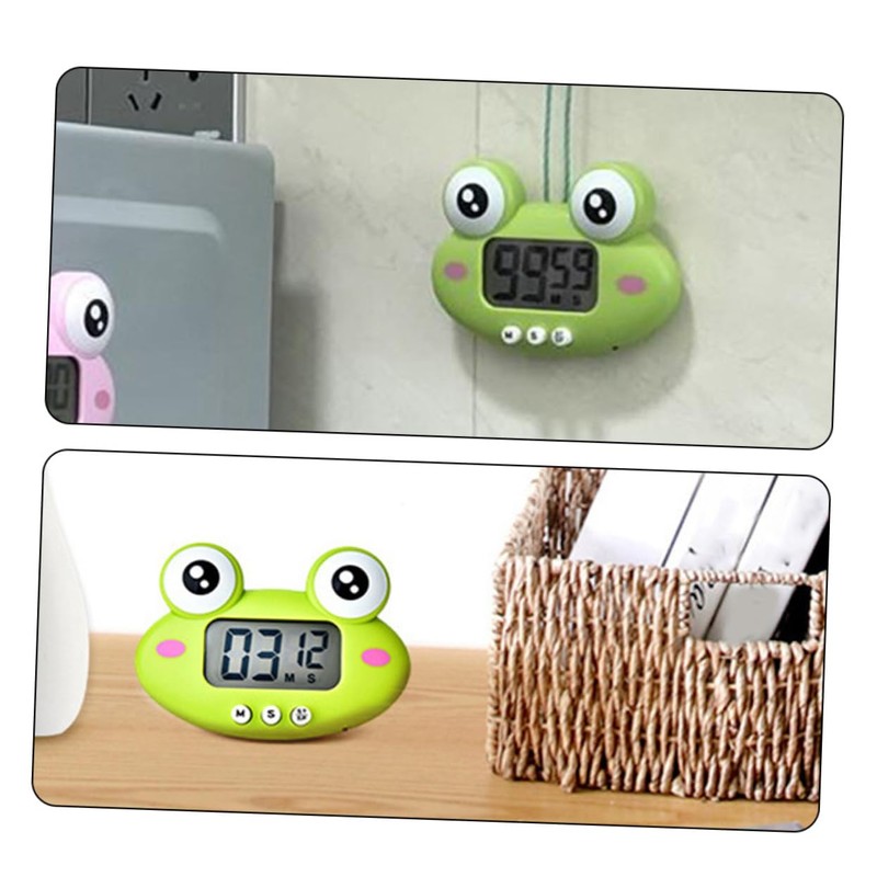 ULTECHNOVO Cute Green Frog Electronic Timer Kitchen Countdown Clock for