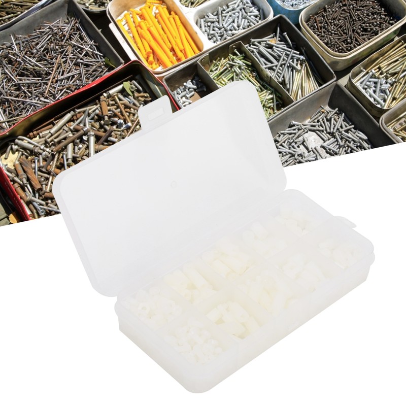 300Pcs M3 White Nylon Screw Set Insulation Material Male Female