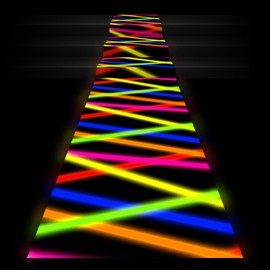 Haull 118 x 39 Inch Neon Light up Dance Floor Glow in The Dark Runner UV Reactive Blacklight Rug Colorful Aisle Runner Rug for 80s 90s Neon Birthday Party Decorations(Glow Stick)