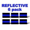 215 Decals 6 REFLECTIVE THIN BLUE LINE Stickers License Plate