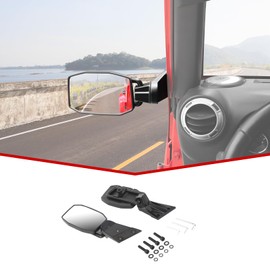 JeCar JK Mirrors Doors Off Quick Release Side View Mirrors Exterior Accessories Compatible with Jeep Wrangler JK JKU 2007-2018, Wider View No Vibrate & Wobble