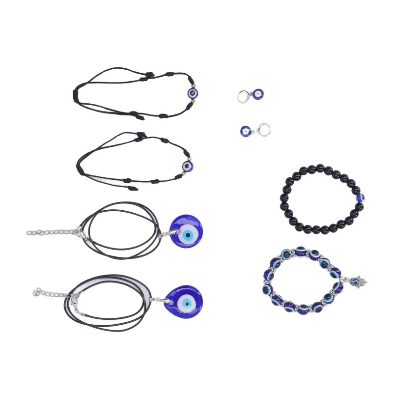 6 Pcs Scary Eye Bracelet Blue Eyes Good Luck Amulet