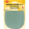 Kleiber Imitation Suede Leather Sew on Knee/Elbow Patches â Oval-12.5cm x 10cm-Blue Green