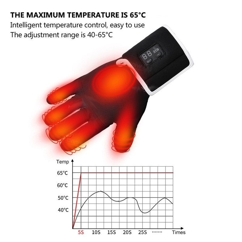 Intelligent Electric Heating Gloves Adjustable Winter Outdoor Sport Warm Keeping