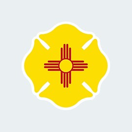 fagraphix New Mexico State Shaped Maltese Cross Sticker Self Adhesive Vinyl Decal Fire Firefighter Dept Fireman