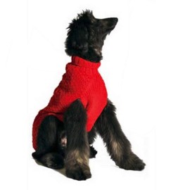 Chilly Dog Red Cable Dog Sweater, Small