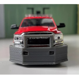 Handmade 2X 3D Printed Add-On Push Bumper for 1/64 Greenlight Dodge Ram 3500 Dually 2021 - Black