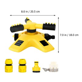 iplusmile 2 Set Sprinkler High Pressure Hose Plant Tool Tripod Sprinkler Attachment Automatic Rotating Sprinkler System Lawn Sprinkler Agriculture Irrigation Watering Tools