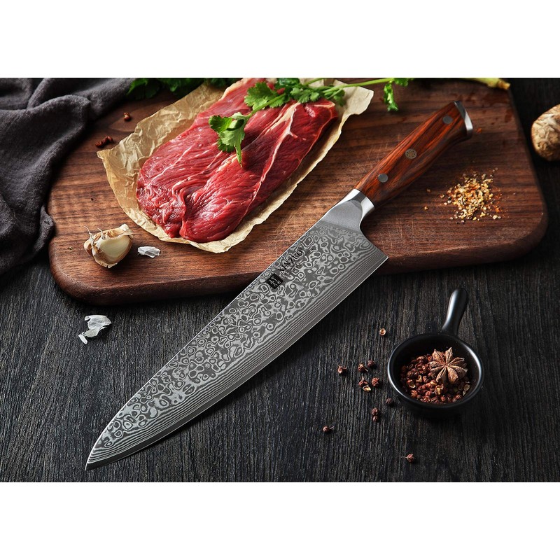 XINZUO 10 Inch Damascus Chef Knife Kitchen Knife Sharp Gyuto