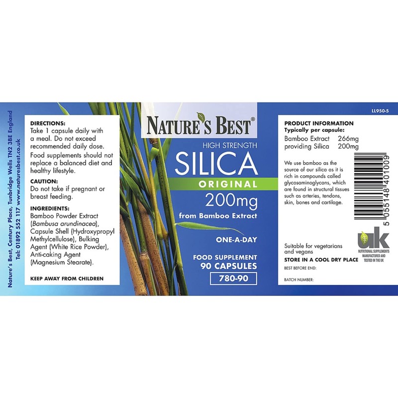 Silica 200mg | High Strength Naturally Sourced Silica Supplement |