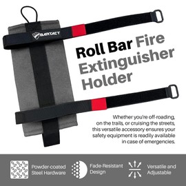 Bartact - 2.5 lb Roll Bar Fire Extinguisher Mount for Vehicle Holder, Adjustable Fire Extinguisher Holder Mount, US Made Universal Vehicle Fire Extinguisher Holder Fits All Roll Bars (Graphite)