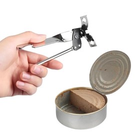 Stainless Steel Butterfly Portable Manual Can Opener - Safe, Heavy Duty Tin Opener UK with Non-Slip Handle and Easy Grip- Ideal for Kitchen Sliver