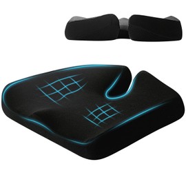 YIJISKY Extra Large Memory Seat Cushion, Multifunctional for Office or Driving Use, Premium Quality and Durability,Comfortable(21.5 * 17.7 * 4 inches) (Black)