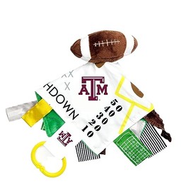 The Learning Lovey Texas A&M University Baby Football Tag Toy - College Baby Sensory Crinkle Toys - Soft & Safe - Ideal Baby Stroller Toy - BPA Free w/Stroller Clip (10" x 10" Tag Toy)…