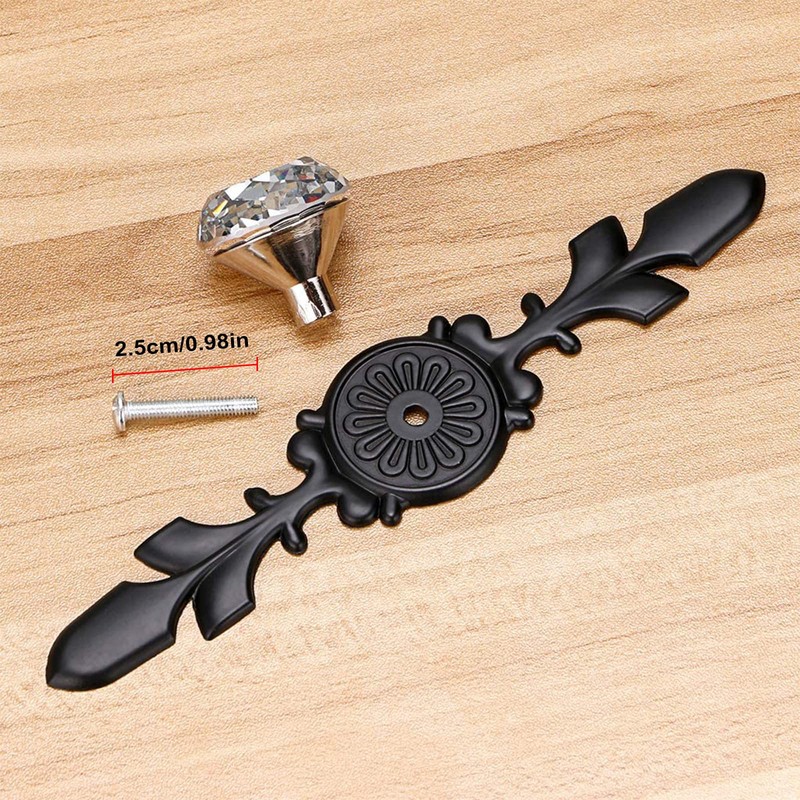 6-PCS Crystal Drawer Knobs Modern Glass Cabinet Knobs Diamond Drawer