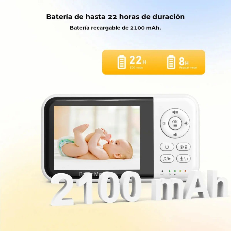 Ttmxi Monitor Para Bebé 3.2 Pulgadas Con Cámara Visión Audio