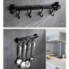Smallboutique Black Aluminum Utensil Holder Rack, Wall Mounted Hanging Rack