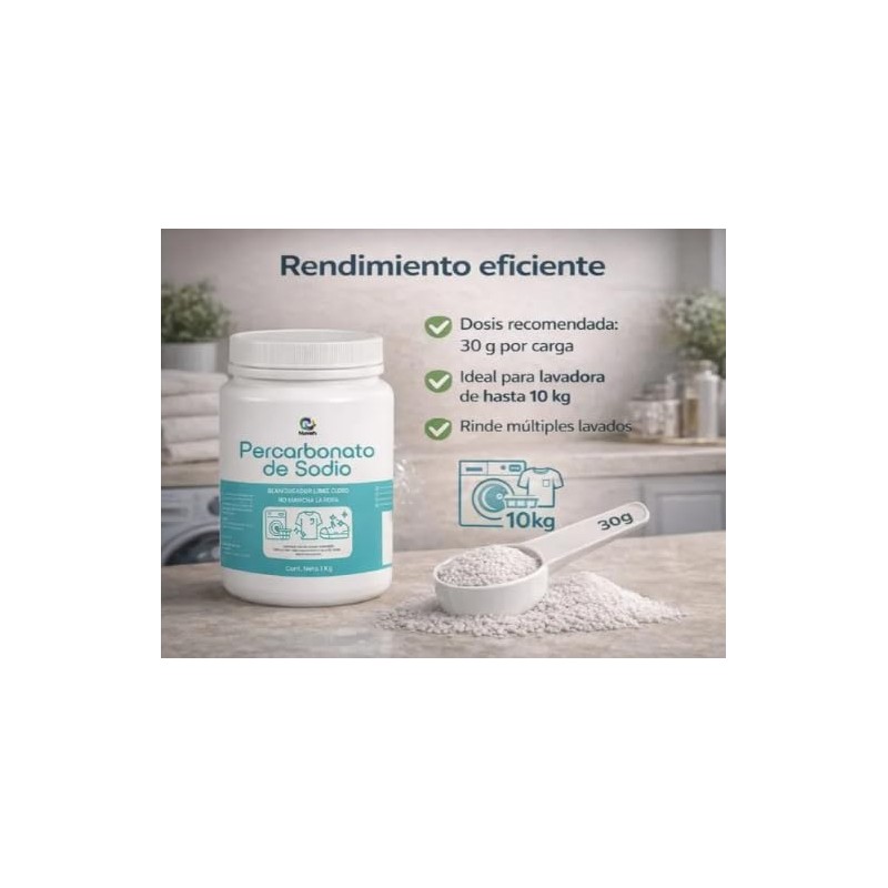 Nuneth - 1 Kg Percarbonato Blanqueador En Polvo Con Oxigeno