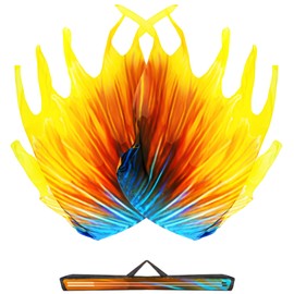 Baisdan 59'' Double Layered Worship Flags for Dance Church, Praise Dance Flags for Worship, Praise Flag with Flexible Rod and Storage Bag, Set of 2, Yellow-Orange-Blue