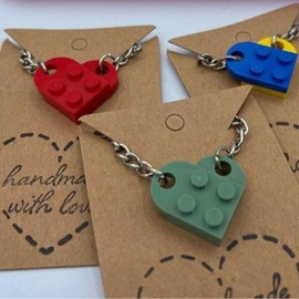 Brick Heart Keychain Set - Matching keychains, Gift Set for Couples, Best Friends - Very High Quality & DURABLE, Genuine, Building Blocks | Valentine's Day | Gifts for Him | Gifts for Her - Half/Full Heart: 1 Half of Heart (1 Keychain), Heart Color: Tan,