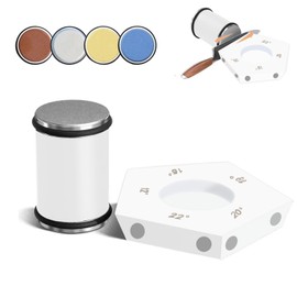 White Rolling Knife Sharpener, Professional Rolling Knife Sharpener Kit with 5 Magnetic Angle Offer 12/15/18/20/22° for Kitchen Knives (SET-A)