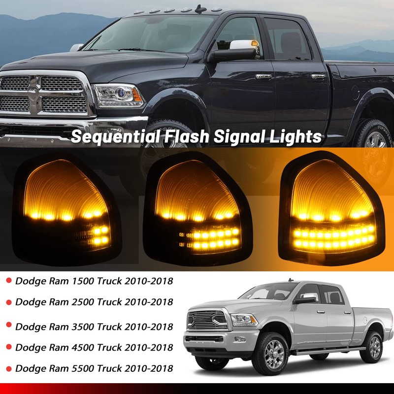 KEEGTBOX Dynamic Sequential LED Side Mirror Marker Lights Compatible with