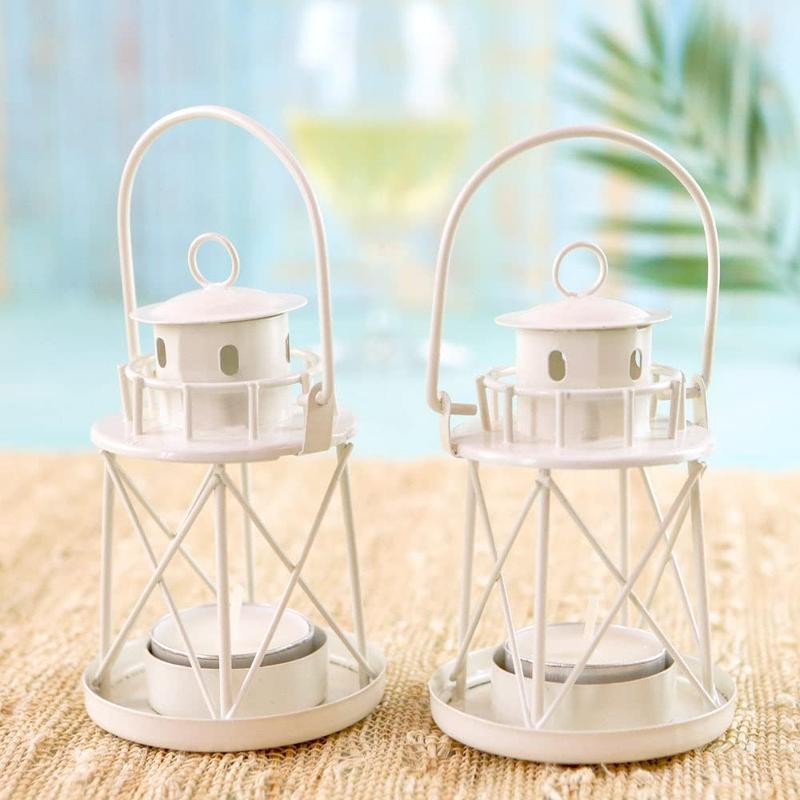 By the Sea Lighthouse Tea Light Holder - size: 4PC