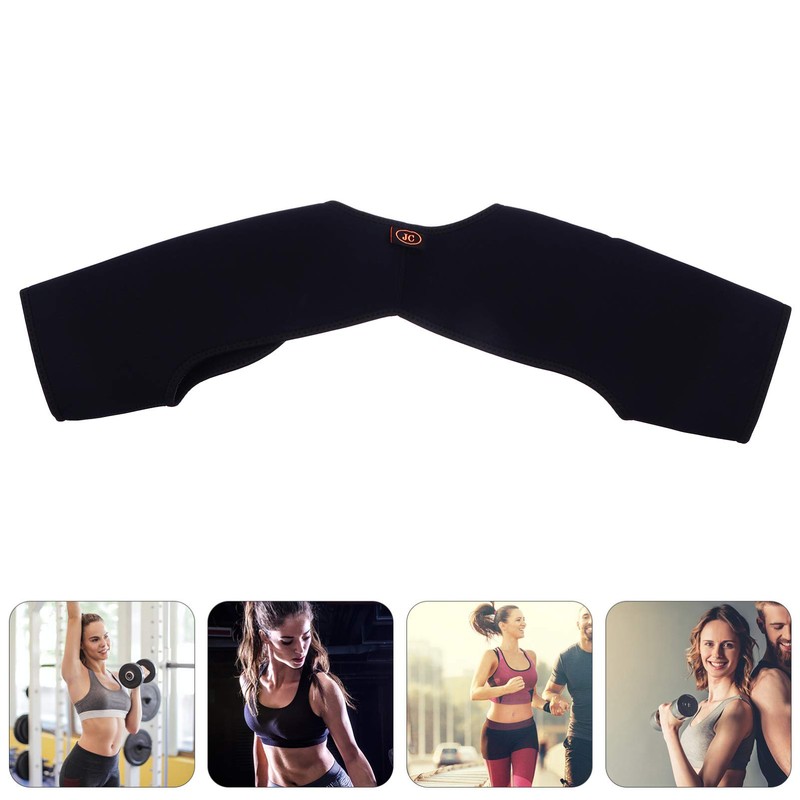 EXCEART Double Shoulder Brace Stability Compression Sleeve Back Shoulder Support