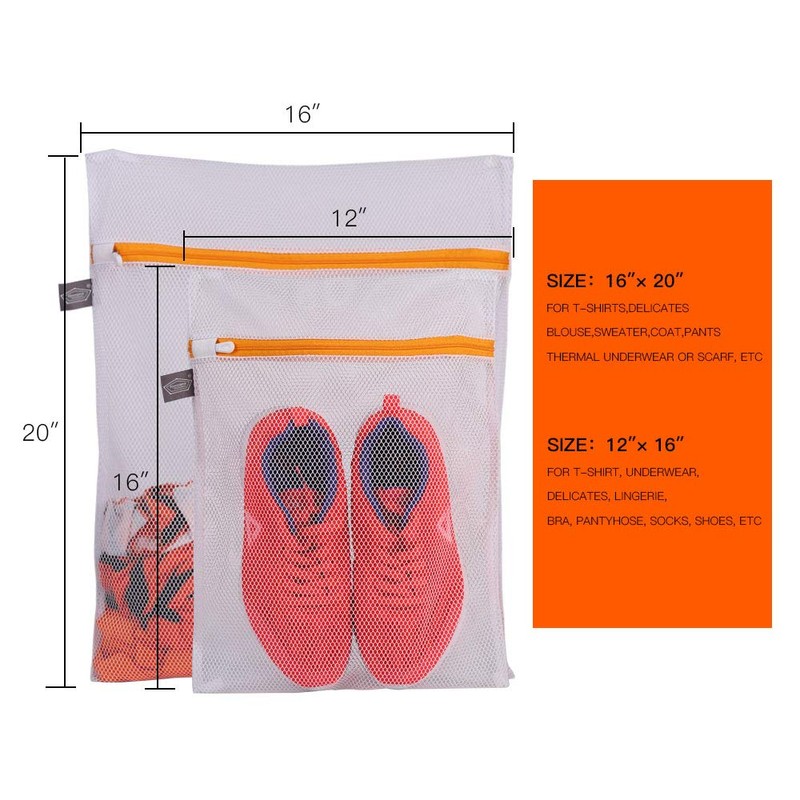 Kimmama Set of 2 Delicates Laundry Bags,Durable Zipper Mesh Laundry