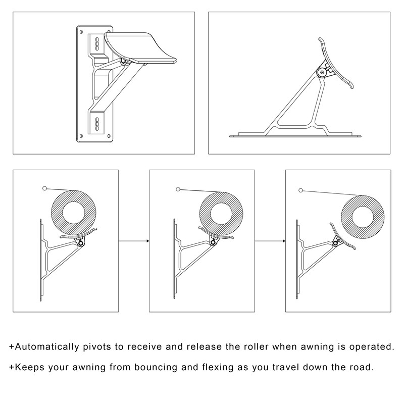 Suncode White RV Awning Support RV Awning Center Support for
