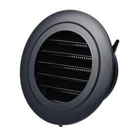 4 Inch Soffit Vents with Built-in Mesh Screen, 4 inch Soffit Exhaust Fan Cover Round Vent Covers ABS Louver Grille Flat Ducting Air Outlet Vent Cover for Kitchen Bathroom Garage Office Warehouse Black