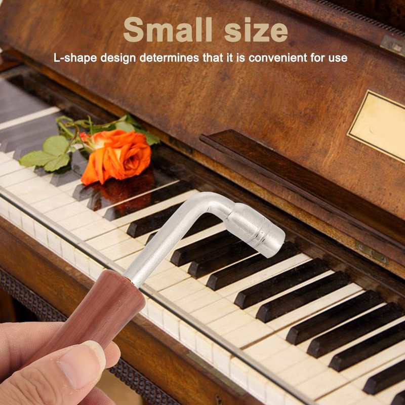 Dilwe Piano Tuning Key, L Shape Stainless Steel Plastic Handle