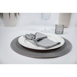 mon bijou® - 6 Pleasantly Soft Fabric Napkins Light Grey I 100% Sustainable Organic Cotton Certified according to GOTS I 45 x 45 cm I Ideal for Holidays I Christmas, Easter, Kitchen, Dining Table