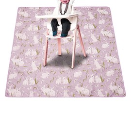 Baby Dining Chair Mat, Waterproof Baby Splat Mat for Under High Chair Anti Slip Floor Splash Mat High Chair Mat Baby Food Mat 43.3 x 43.3inch Portable Play Mat and Table Cloth