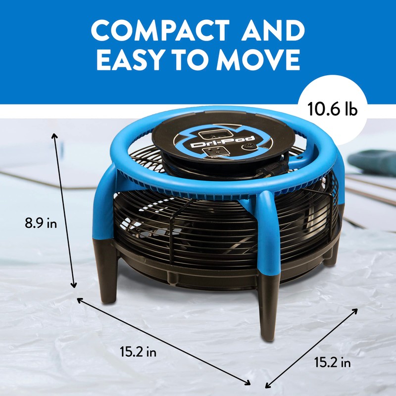 Dri-Eaz Dri-Pod Pro Omnidirectional Floor and Carpet Dryer, Ventilating Floor
