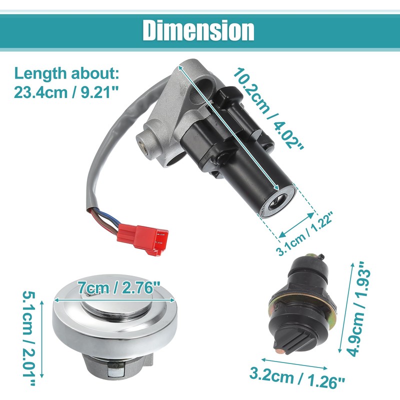 X AUTOHAUX 1 Set Motorcycle Ignition Switch Cylinder Fuel Gas