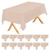 Kongdaoth Beige 12 Pack Plastic Tablecloths 54"x 108" Disposable Rectangle