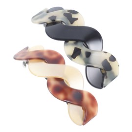 SAFIGLE 2pcs Acrylic Spring Hair Barrettes for Women Strong Non Slip Ponytail Holders Comfortable Smooth Surface Clips for Secure Bun Styling and Accessories