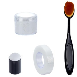 WEBEEDY Crema borrable con calor para marcado de tela, 0.71 oz/lata Marcador de plantilla Sashiko blanco con esponja, cepillo y cinta para plantillas Sashiko, bordado de costura, acolchado, patrón de