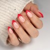 SHANGMENG Red French Tip Press on Nails Short - Soft