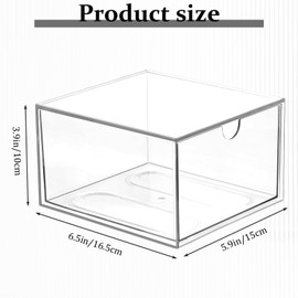 2 Pcs Disposable Face Towel Holder, Face Towel Storage Box Bin, Stackable Clear Makeup Organizer with Drawer for Clean Skin Club Face XL Towels Holder for Vanity Bathroom and Makeup Organization