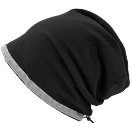 Big Watch VN-01 Men's Hat, Large Size, Reflector, Stretch Knit Cap, Black, L Size, XL, Black