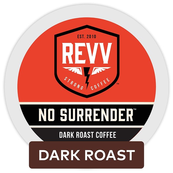 REVV No Surrender, Single-Serve Keurig K-Cup Pods, Dark Roast Coffee, 60 Count