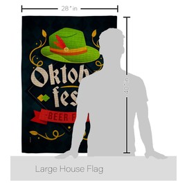 Angeleno Heritage Oktober Fest Burlap House Flag Eagle Set Beverages Beer Happy Hour Game Pong Party Ale Lager Craft Decoration Banner Small Garden Yard Gift Double-Sided, Made in USA