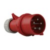 PCE 40899L CEE Plug with Phase Inverter, 32A, Red, Loose