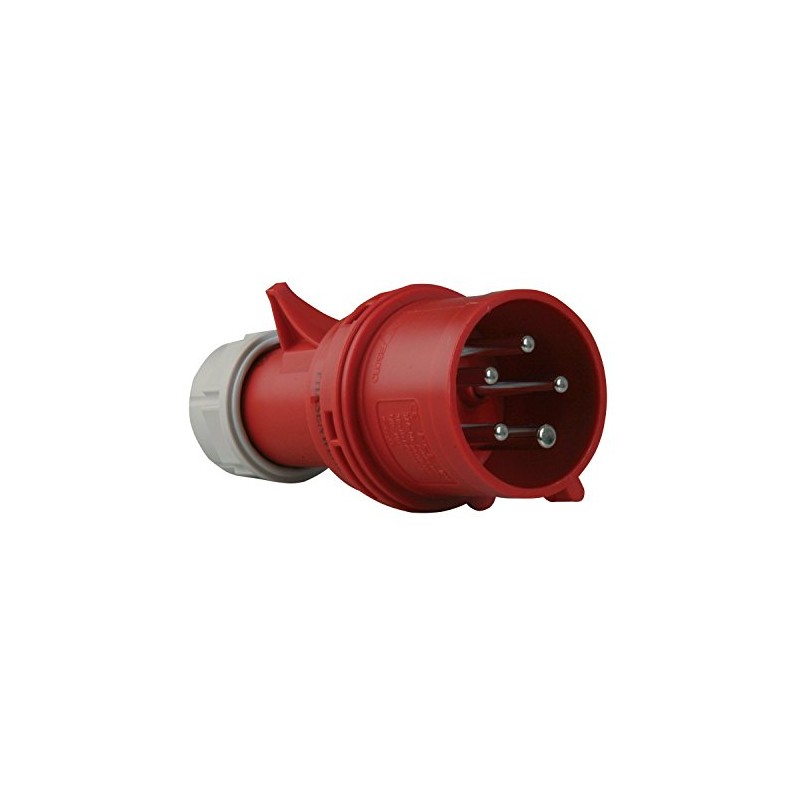 PCE 40899L CEE Plug with Phase Inverter, 32A, Red, Loose