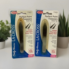 Sally Hansen LO OF 2 La Cross Perfect Point Tweezers AS PICTURED